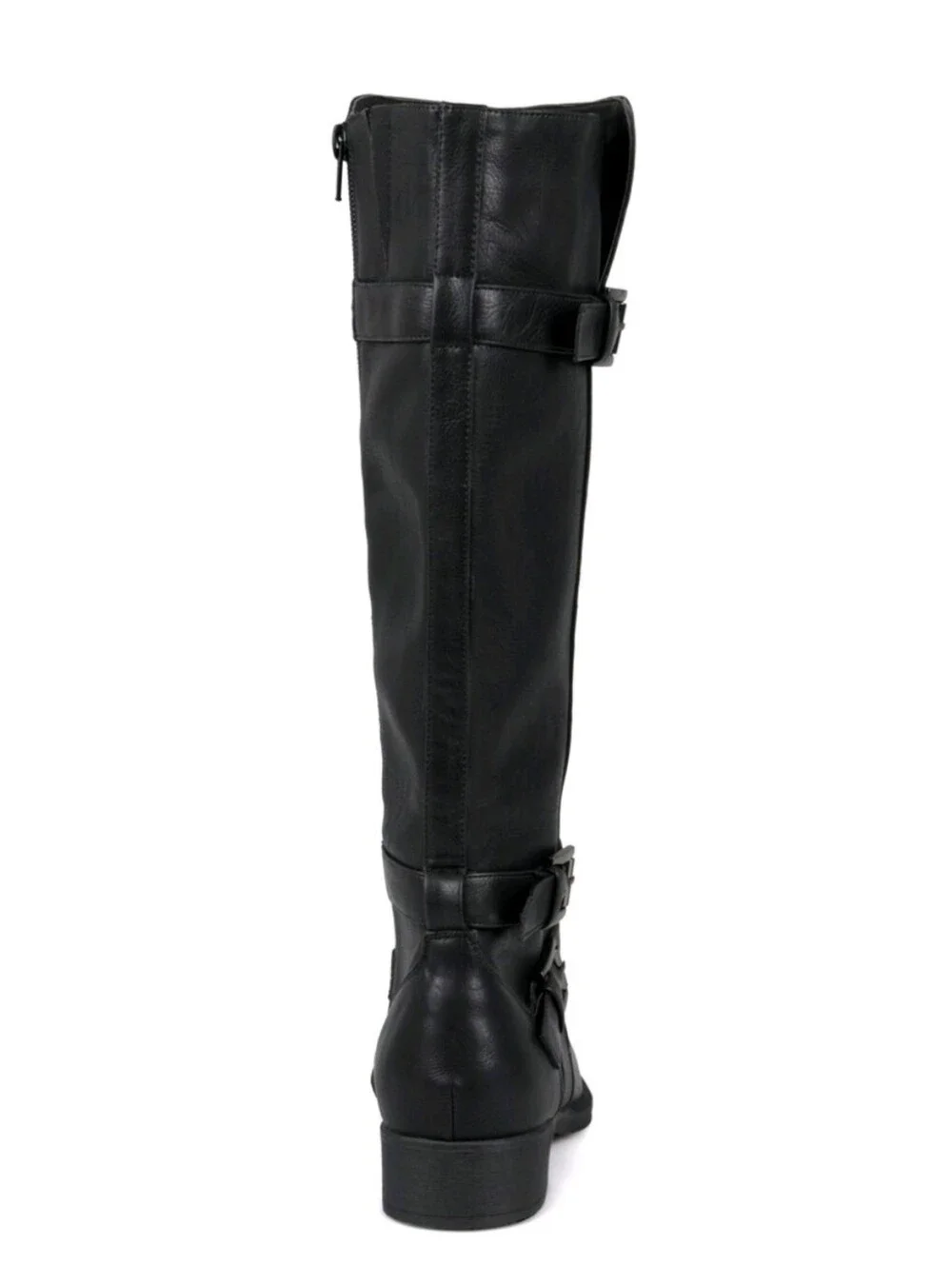 Journee Collection Black Over-the-Knee Wide Calf Buckle Riding Boots